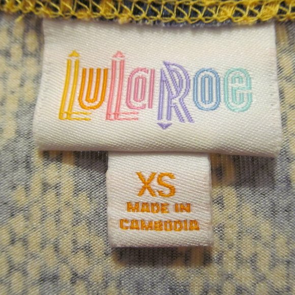 LULAROE Irma Top Shirt Chevron Snake Print Gold & Blue Size XS ~ Unicorn? - Picture 7 of 12